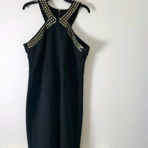 Black Dress with Gold Accent